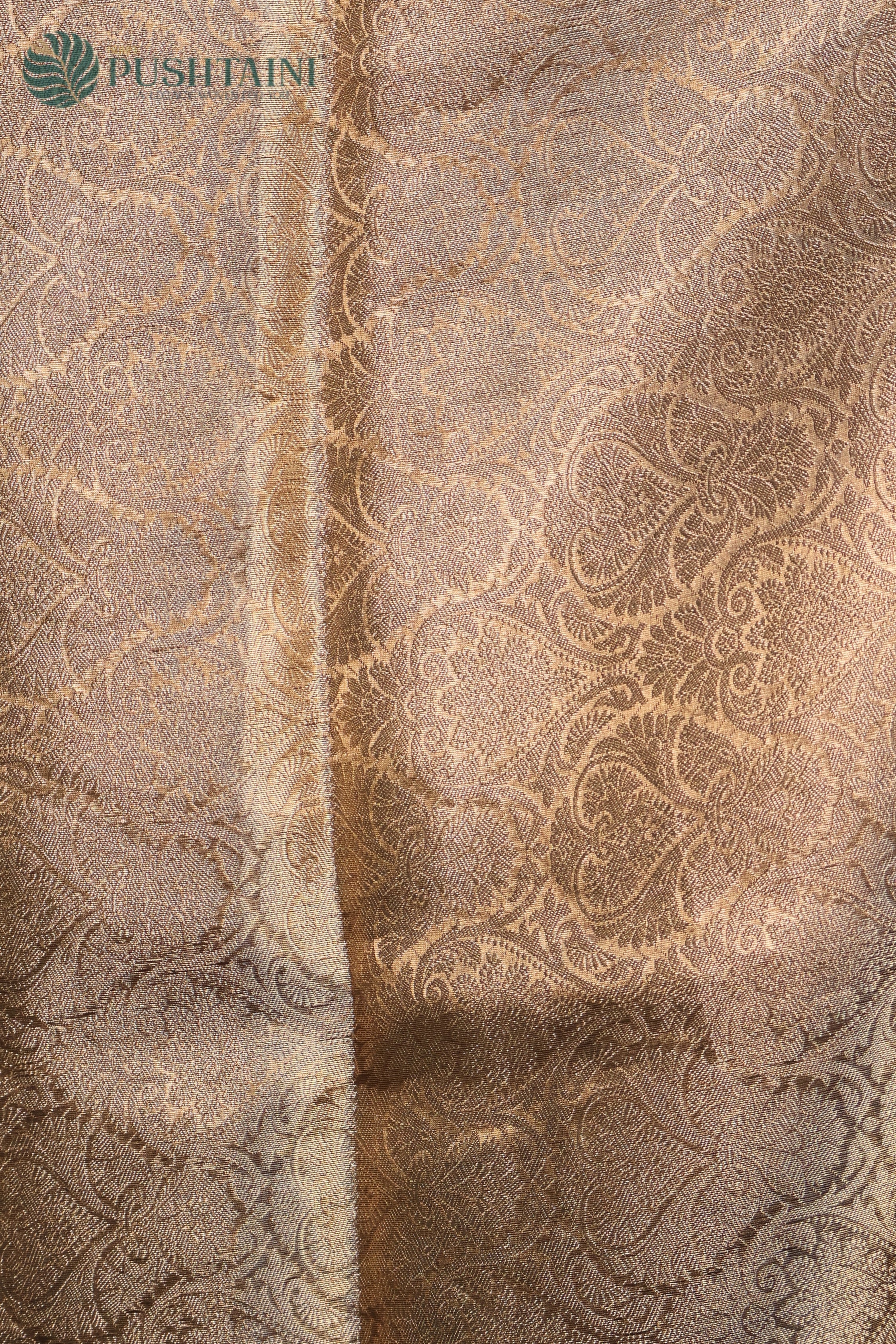 Black Gold Pure Tissue Plain Silk Saree with Zari Work