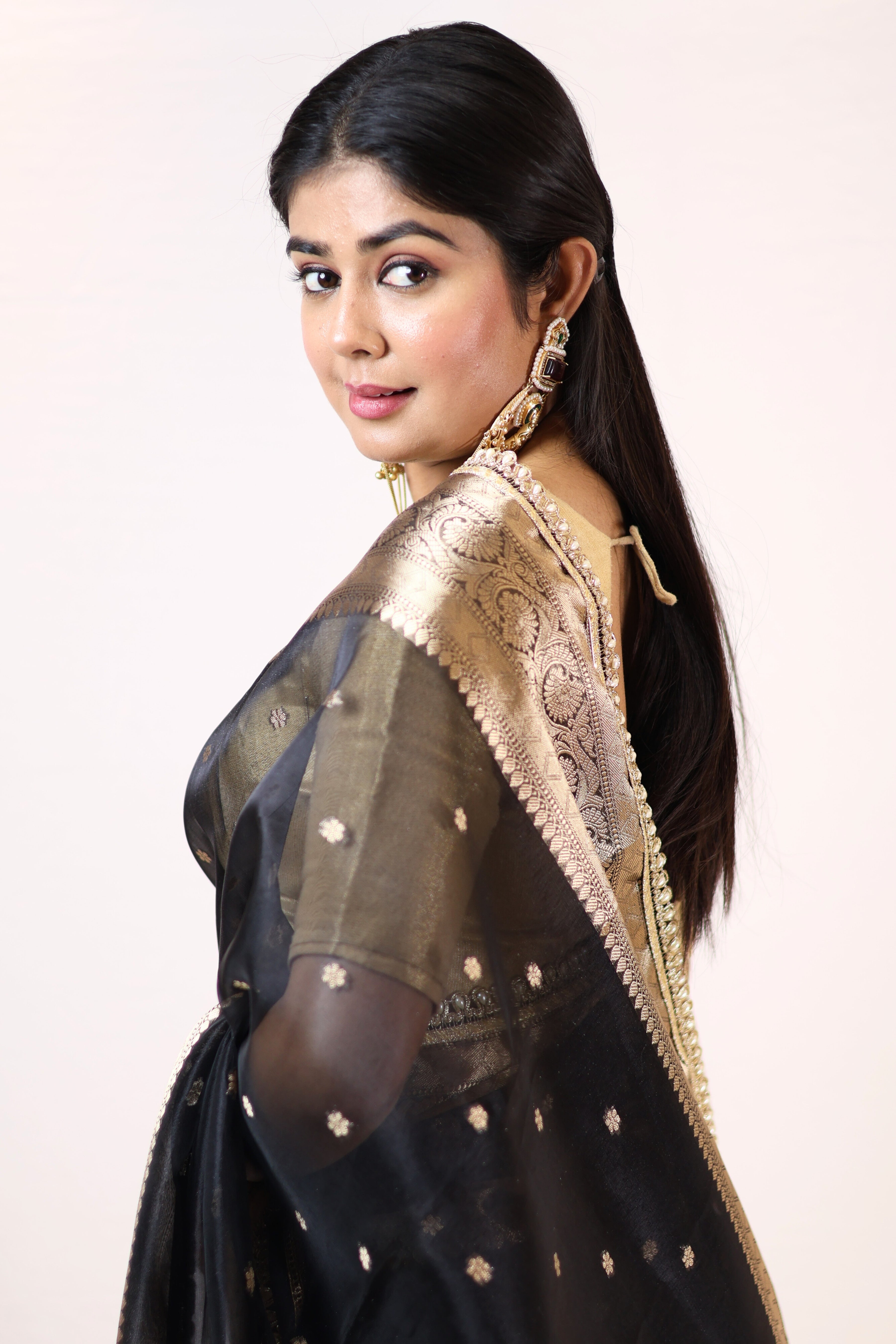 Luxury Soft Tissue Silk Saree with Designer Buti & Premium Lace Border