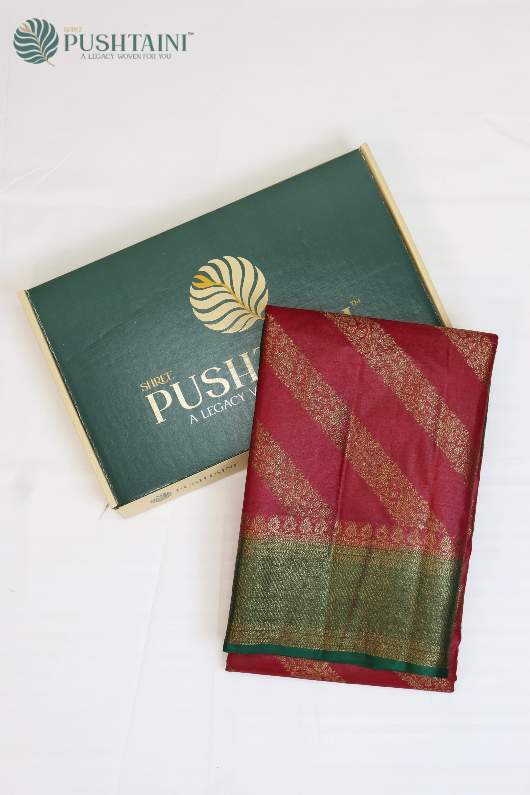 Vintage Maroon Pure Tussar Banarasi Silk Saree with Antique Zari work