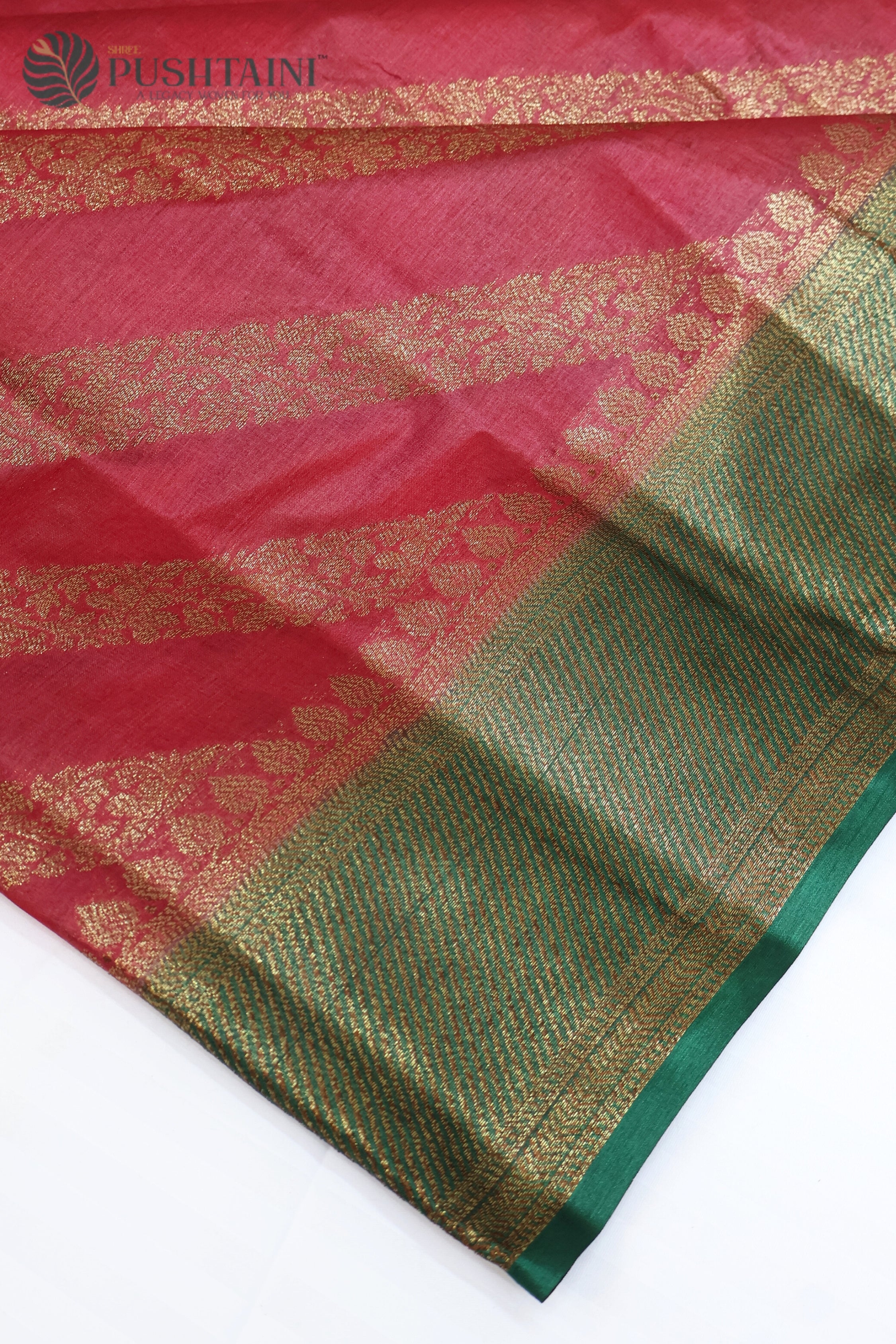 Vintage Maroon Pure Tussar Banarasi Silk Saree with Antique Zari work