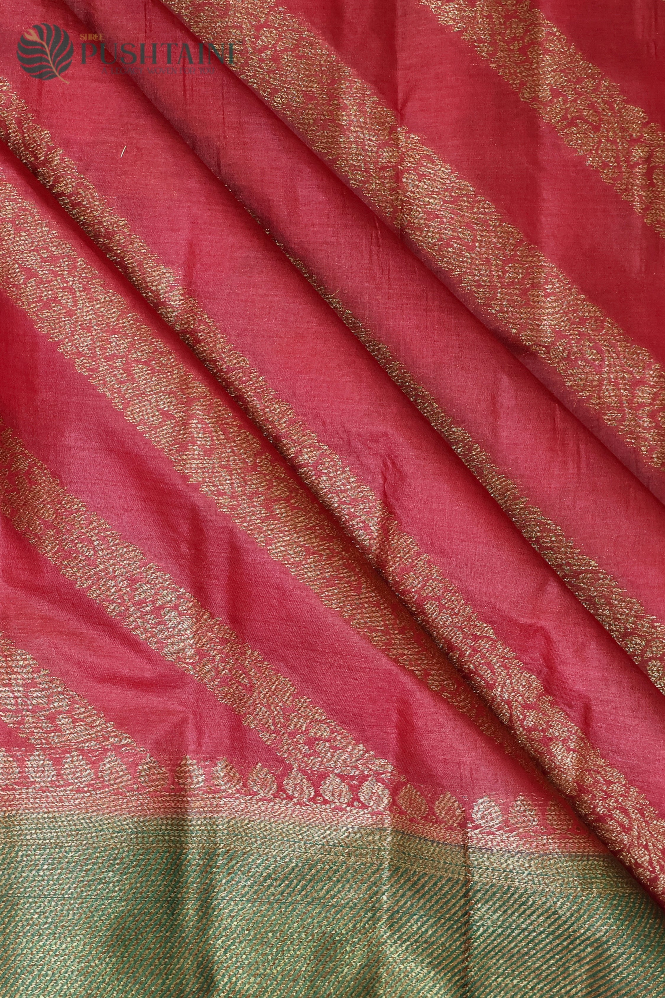 Vintage Maroon Pure Tussar Banarasi Silk Saree with Antique Zari work