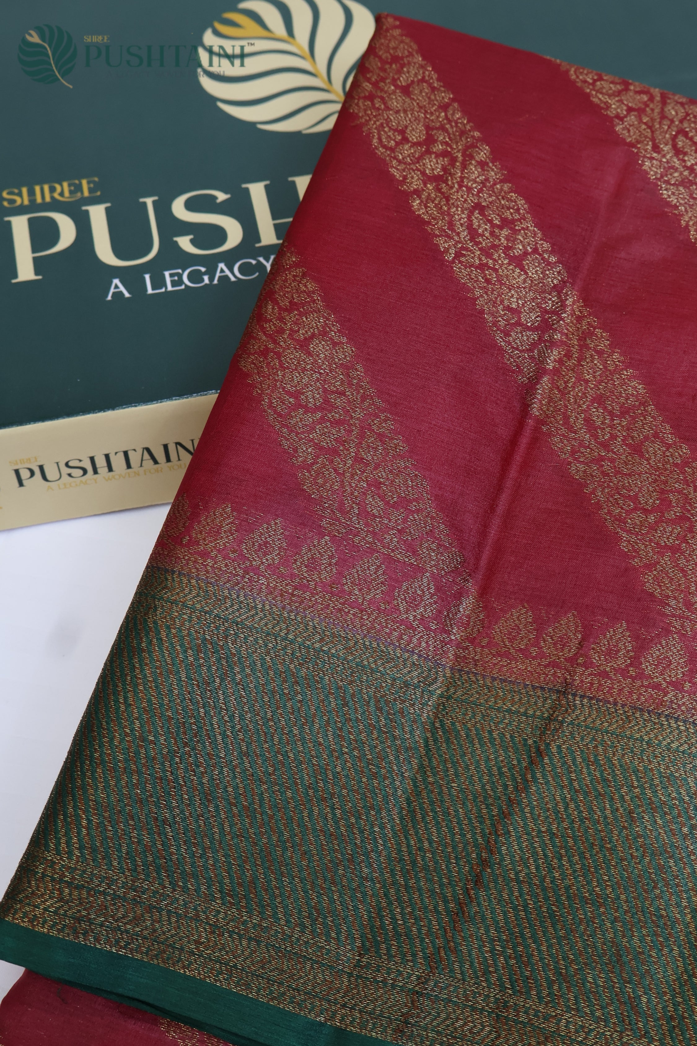 Vintage Maroon Pure Tussar Banarasi Silk Saree with Antique Zari work