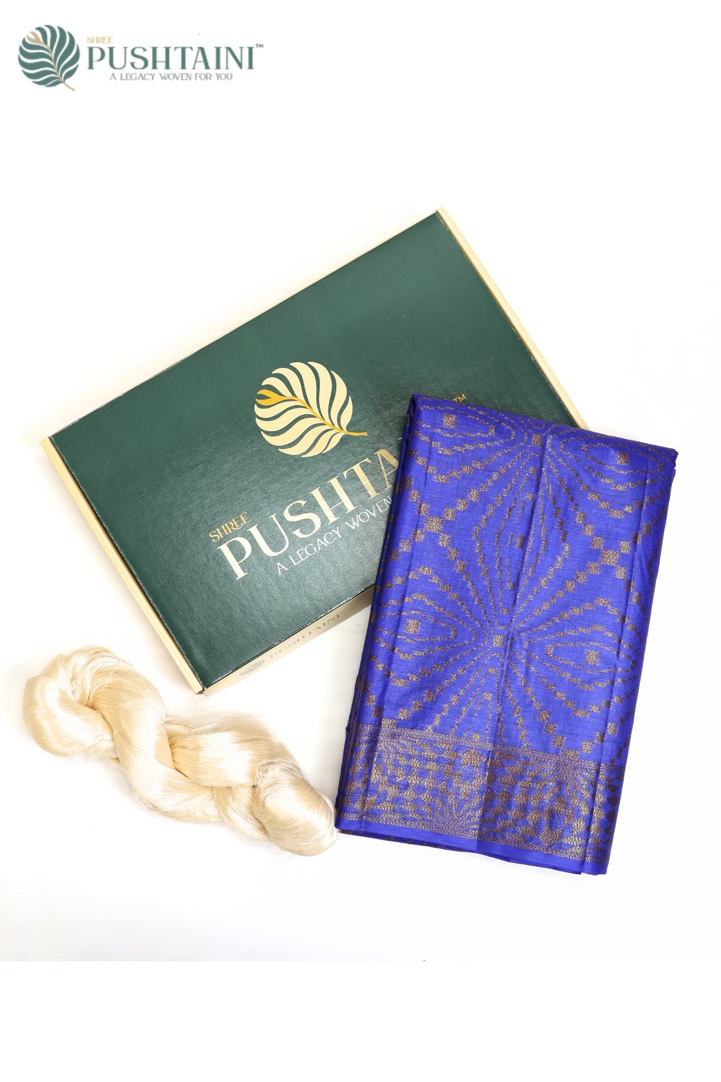 Royal Blue Pure Tussar Banarasi Silk Saree with Antique Zari work