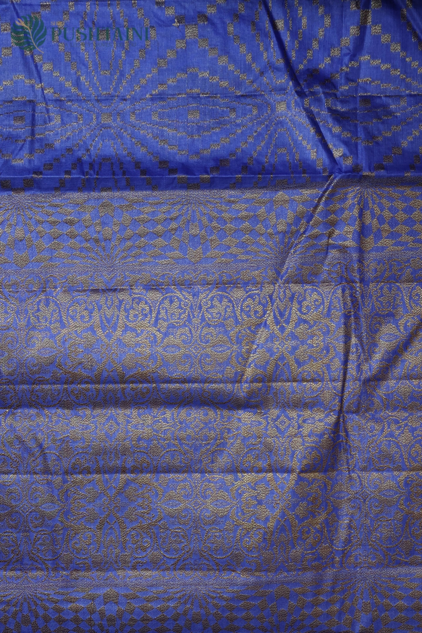Royal Blue Pure Tussar Banarasi Silk Saree with Antique Zari work