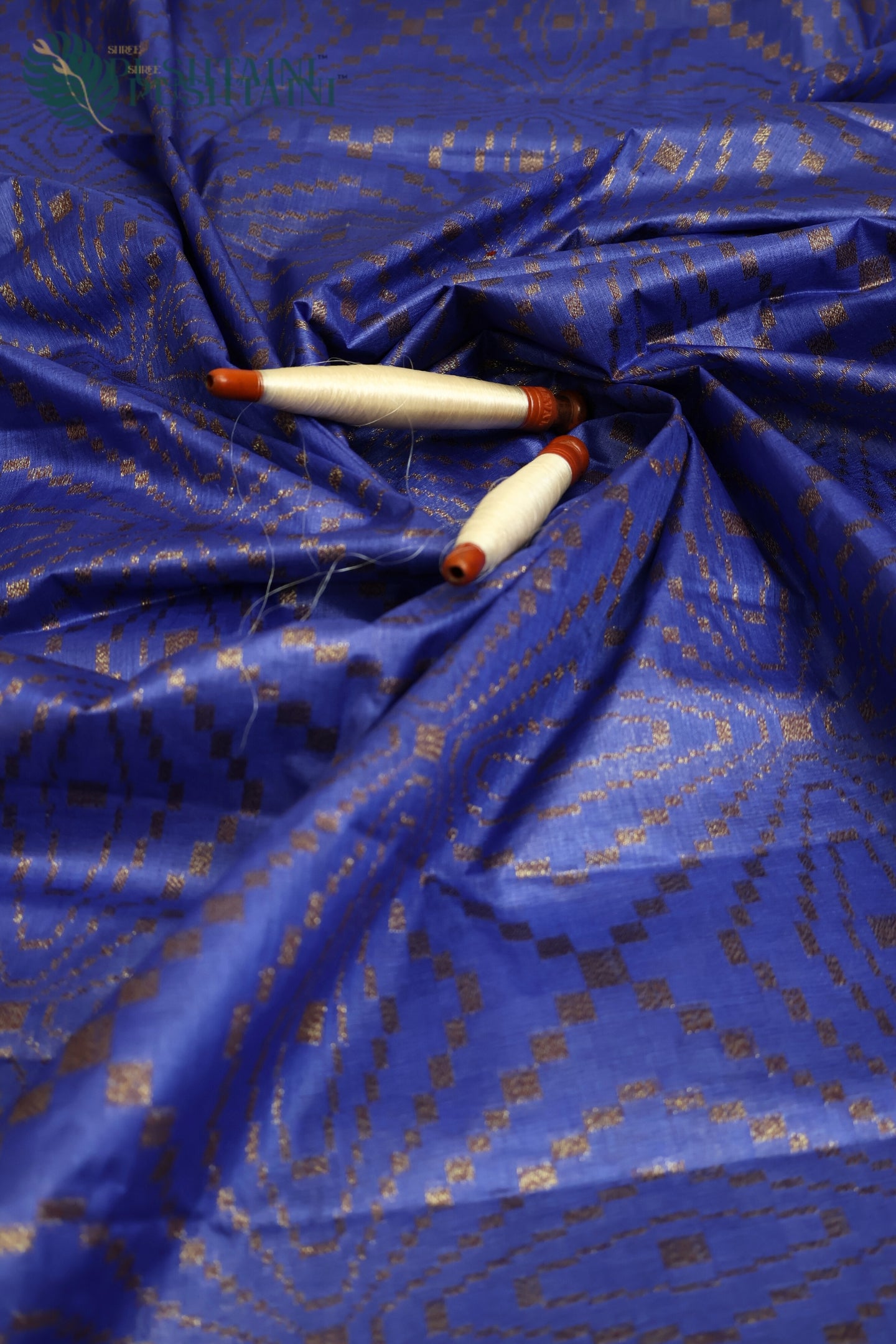 Royal Blue Pure Tussar Banarasi Silk Saree with Antique Zari work