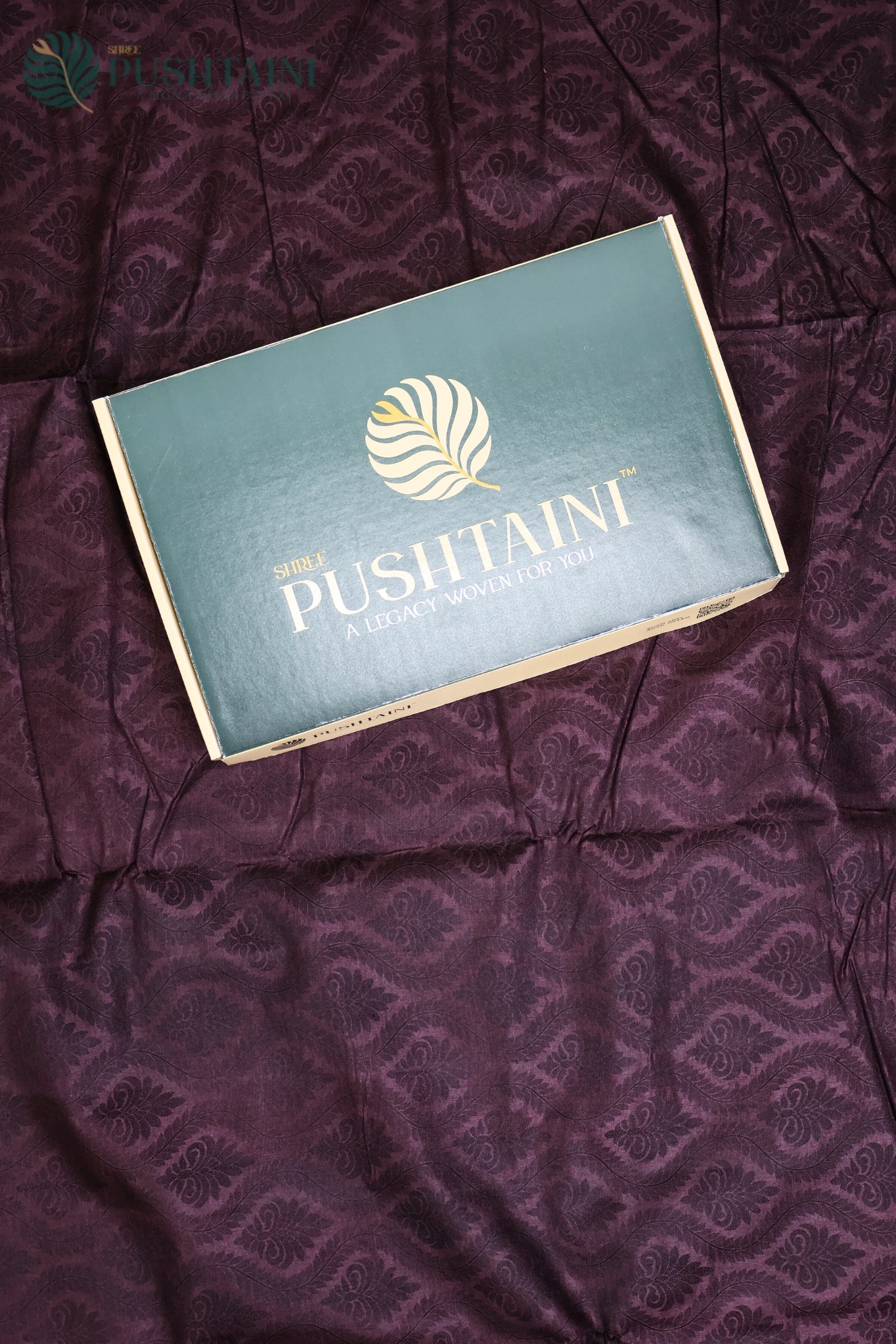 Dark Wine Pure Tussar Tanchoi Silk Saree with Golden Border