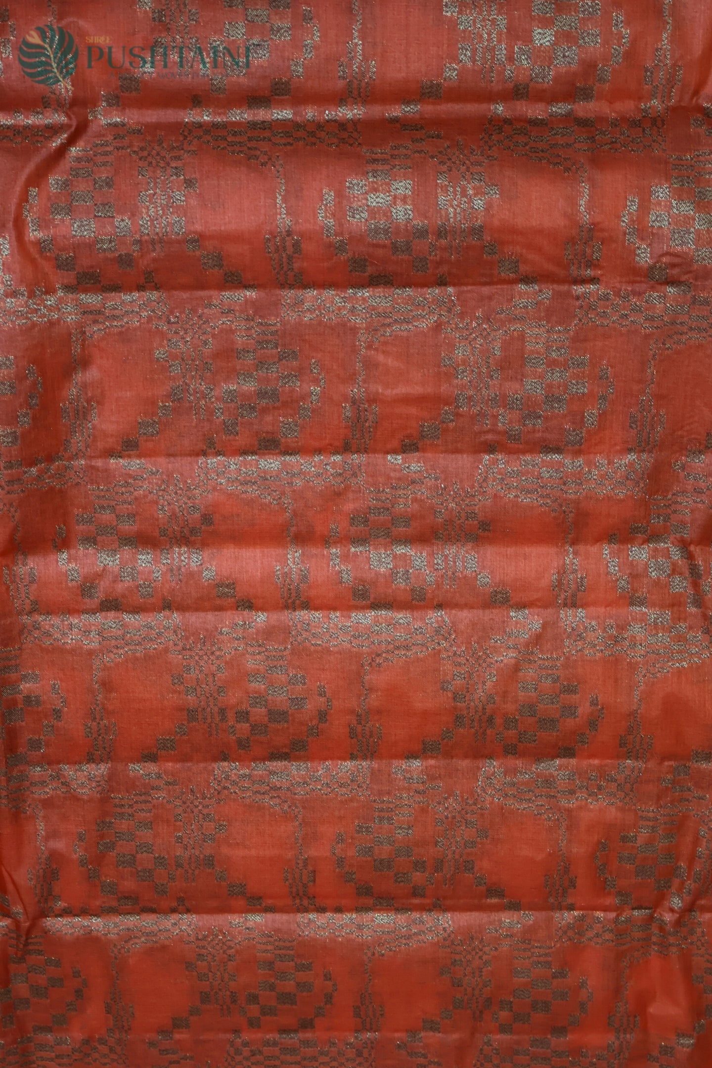 Orange Pure Tussar Banarasi Silk Saree with Antique Zari work