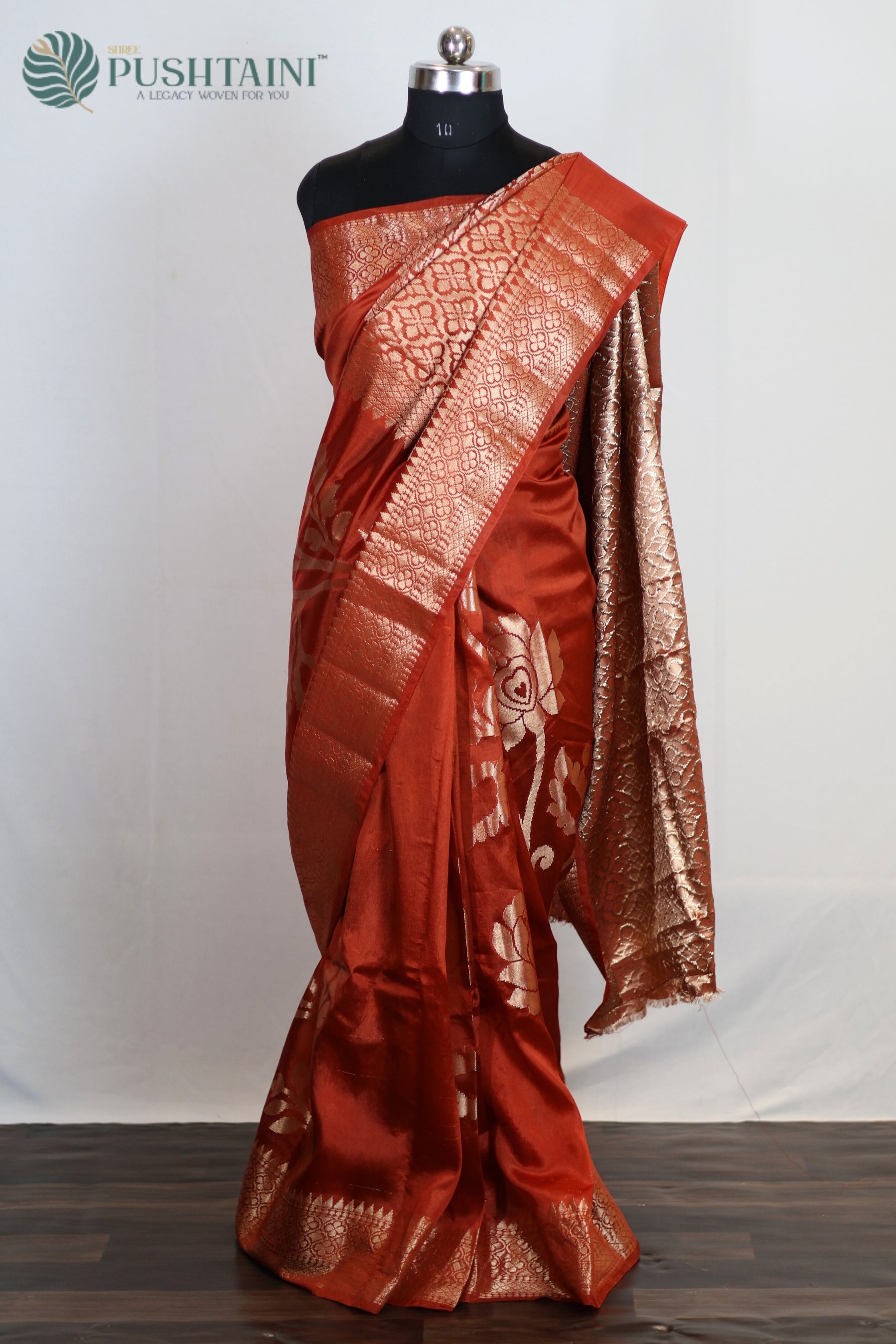Mustard Semi Viscos Georgette Saree with Floral Jaal work