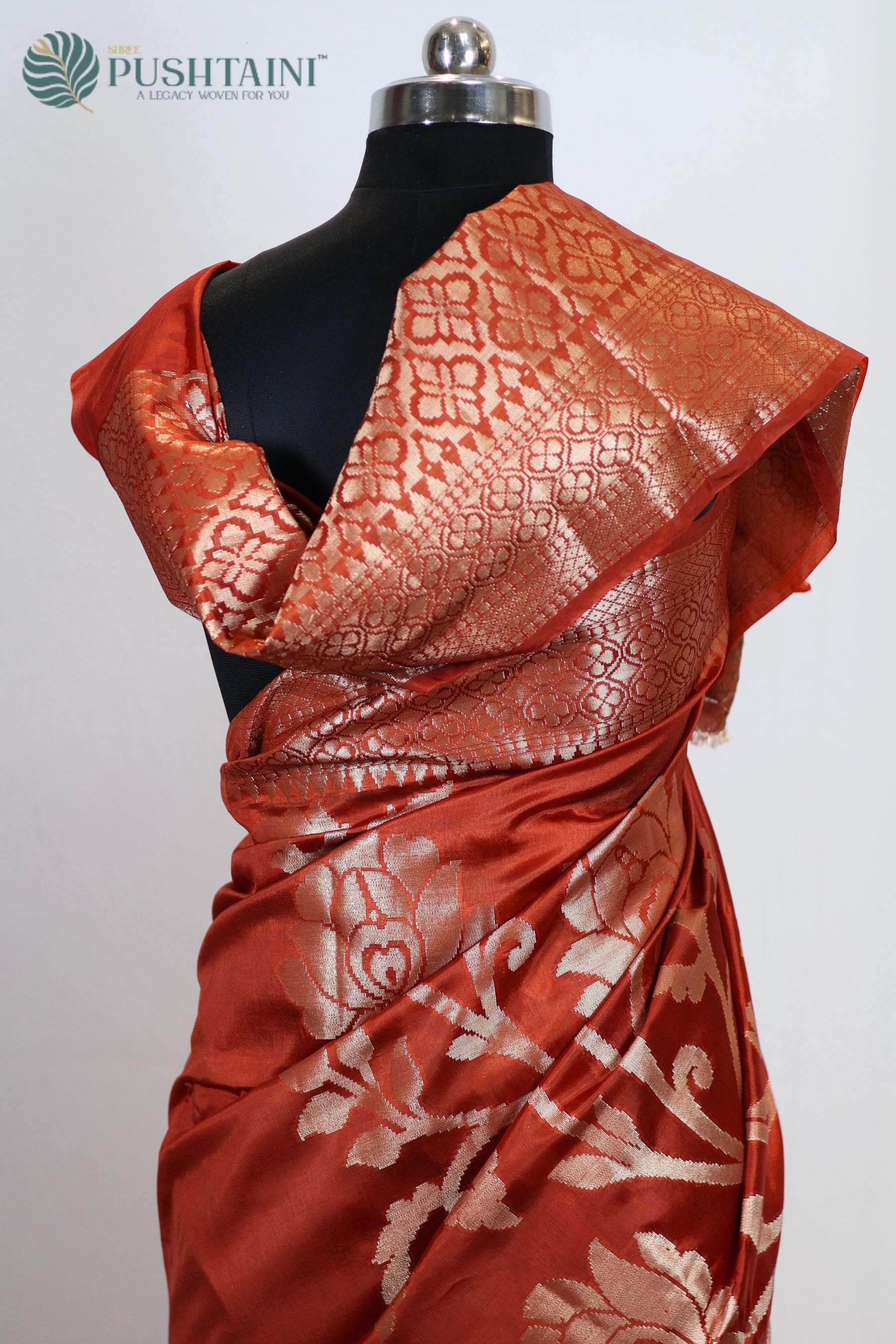 Mustard Semi Viscos Georgette Saree with Floral Jaal work