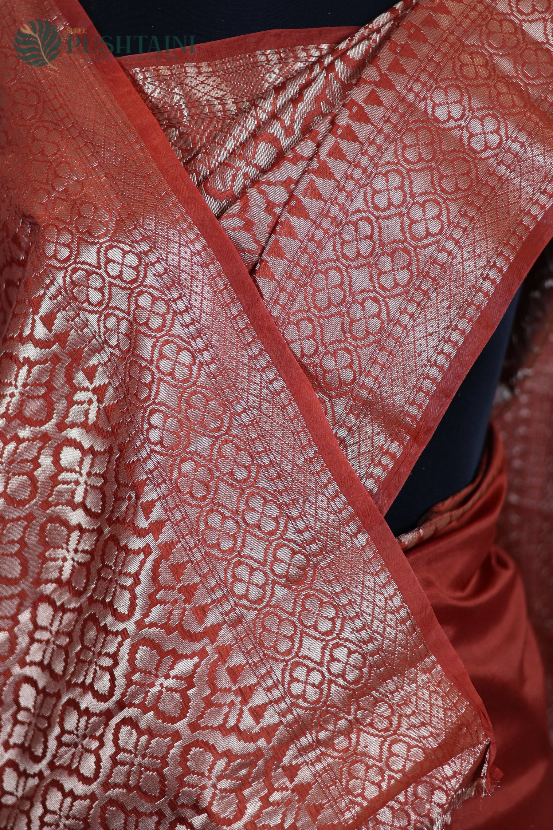 Mustard Semi Viscos Georgette Saree with Floral Jaal work