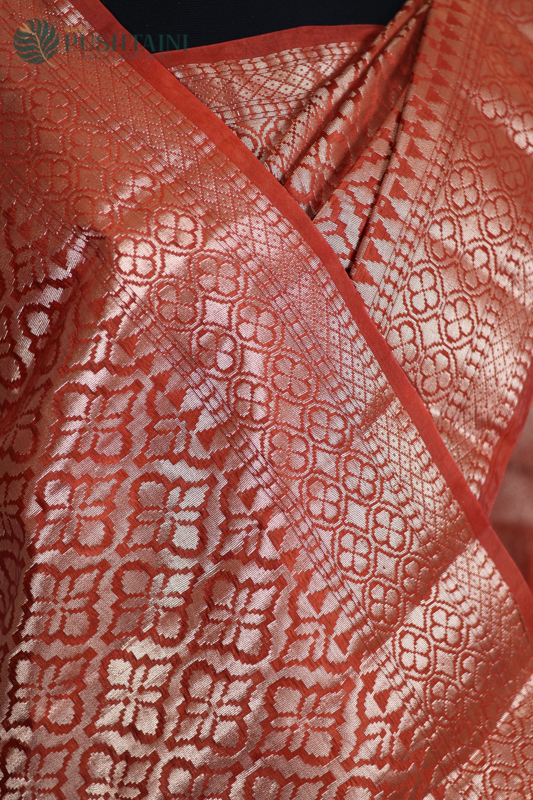 Mustard Semi Viscos Georgette Saree with Floral Jaal work