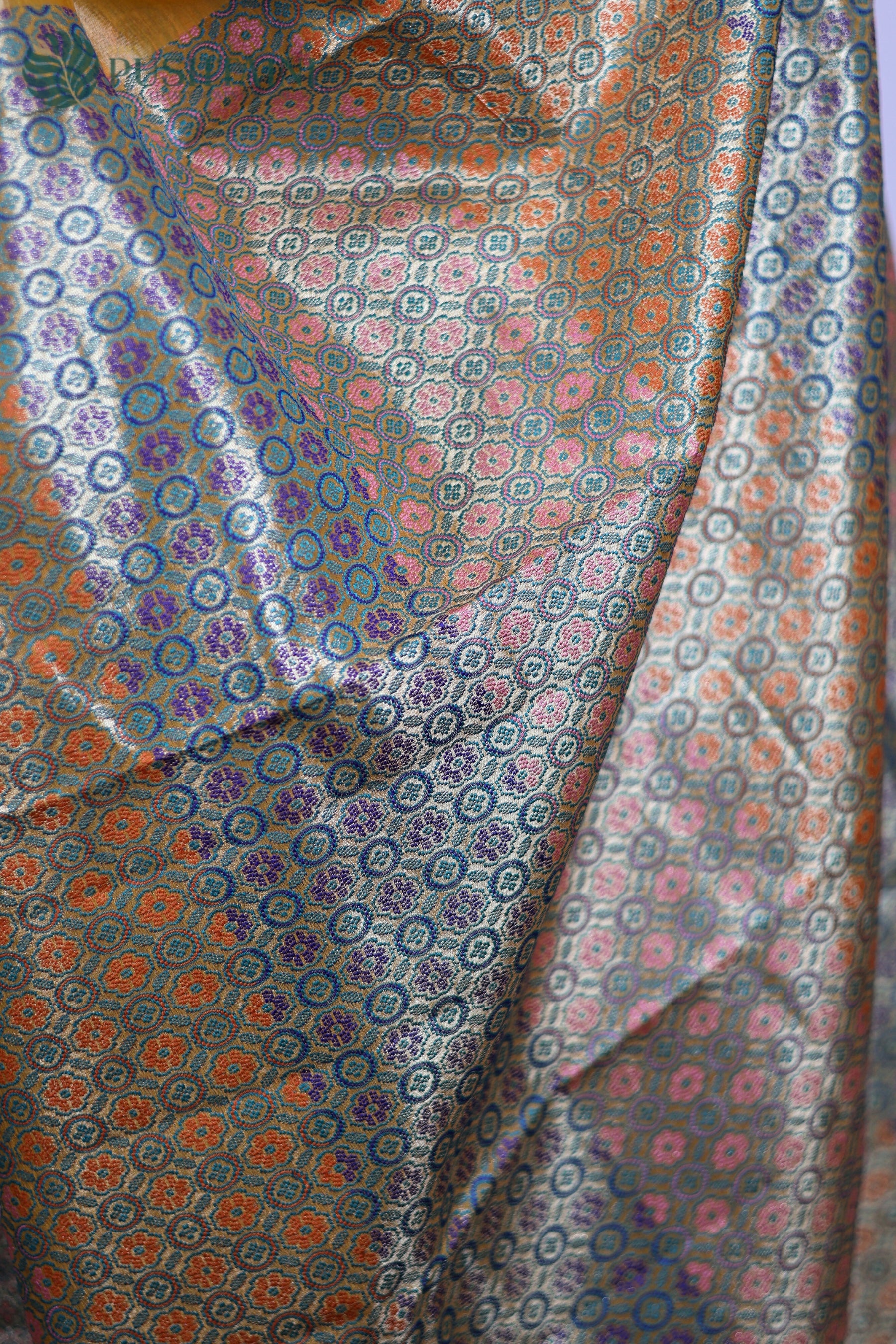 Yellow Pure Tussar Plain Saree with Multi Colour Meenakari Border