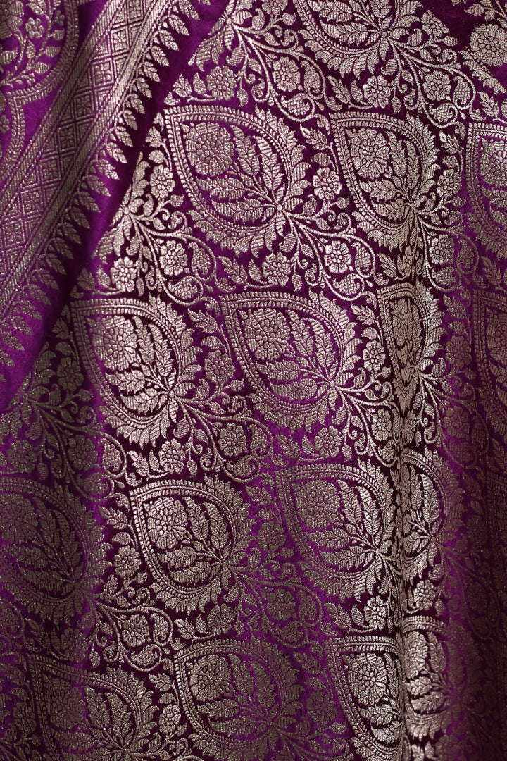 Majestic Purple Mashru Silk Saree