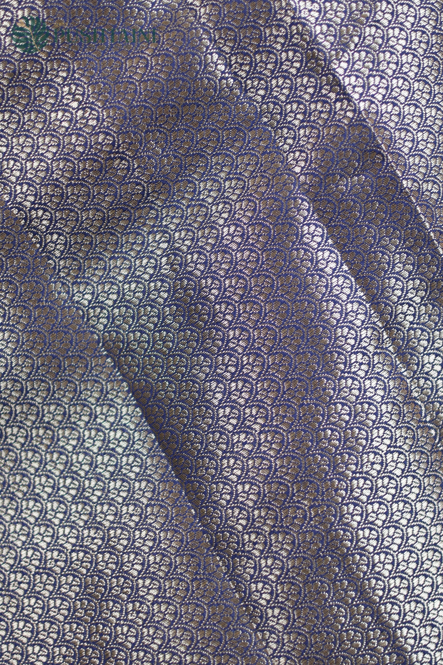 Navy Blue Semi Viscos Georgette Saree with Red Meenakari Touch