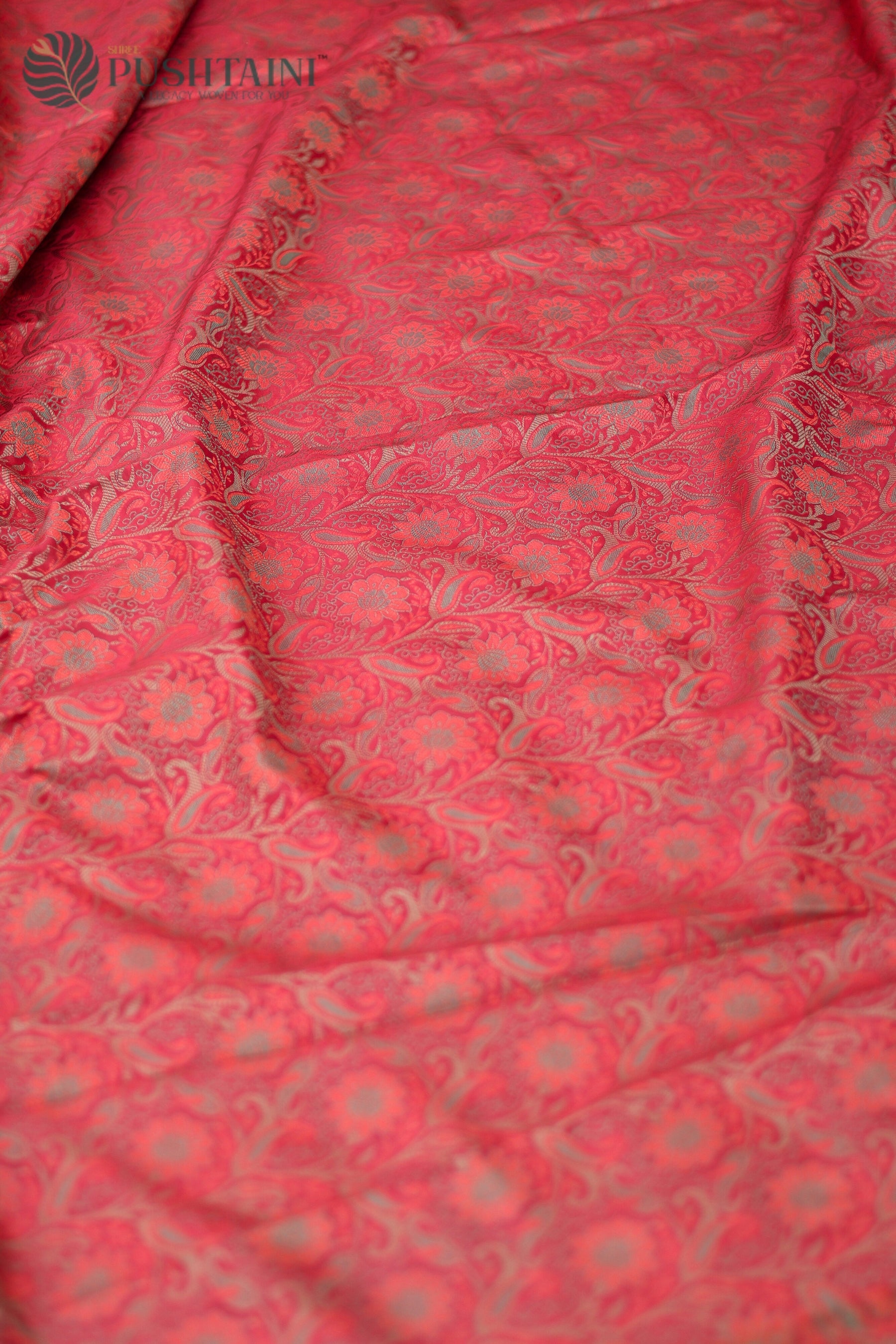 Brown Semi Katan Tanchoi Silk Banarasi Saree with Multi Meenakari Touch