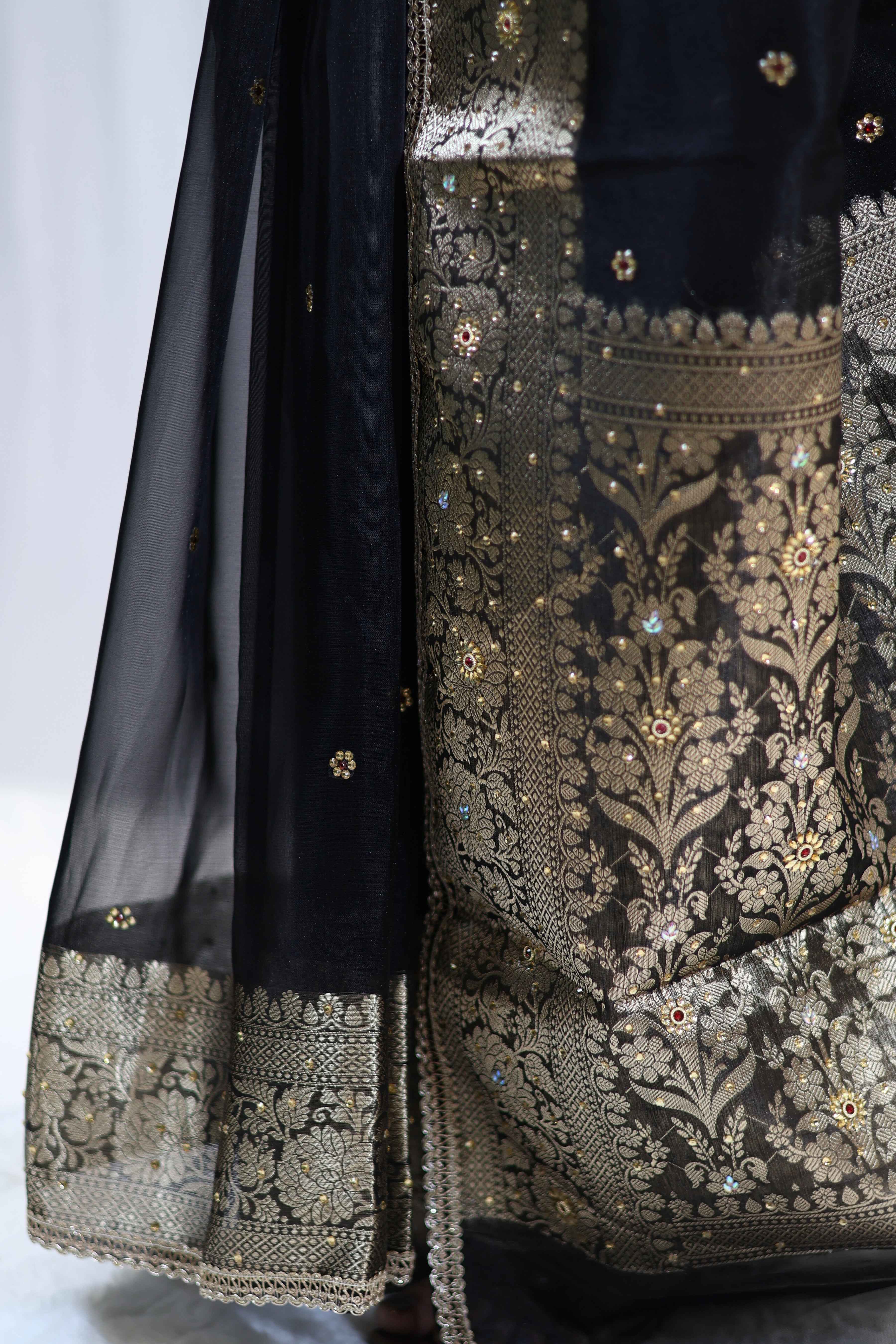 Regal Black Premium Mashru Silk Saree