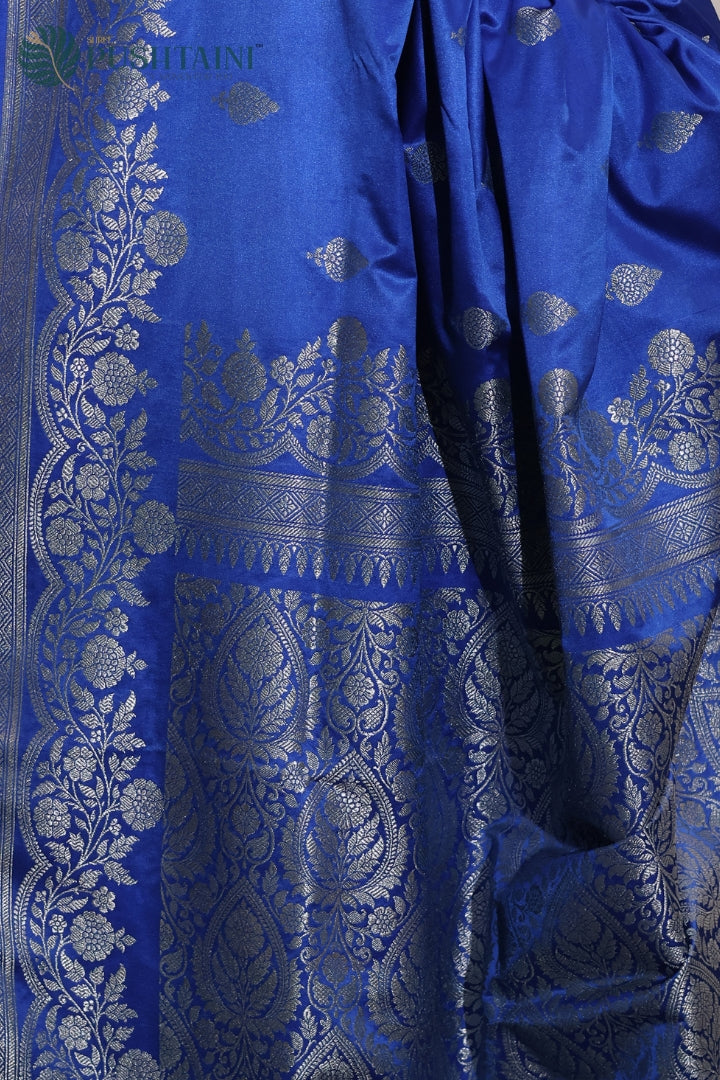 Classic Royal Blue Mashru Saree