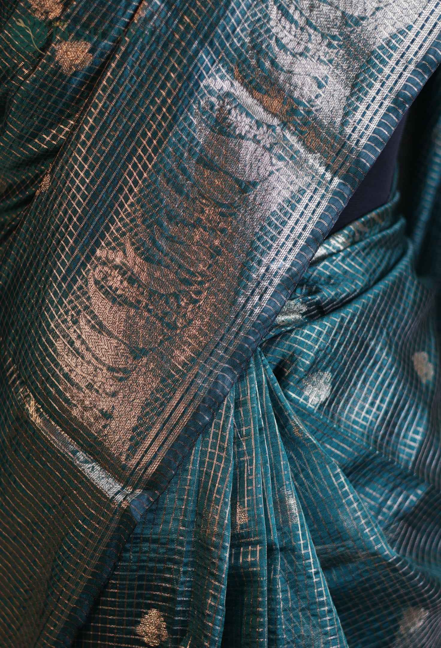 Premium Black Tissue Silk Saree with Stone Work & Double Lace