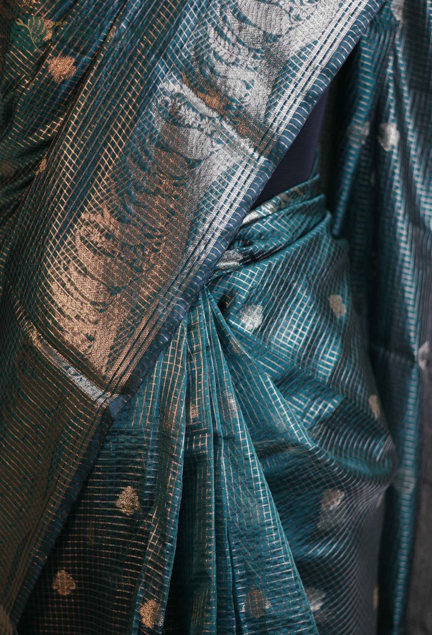 Premium Black Tissue Silk Saree with Stone Work & Double Lace