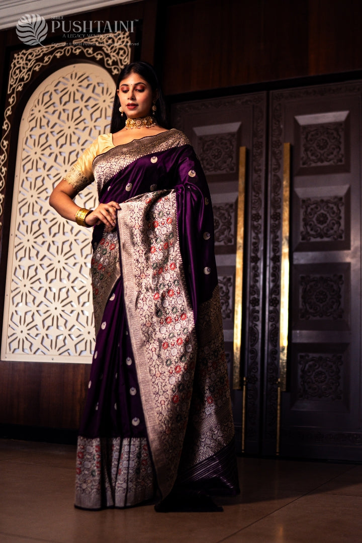 Royal Blue Colour Pure Katan Silk Saree