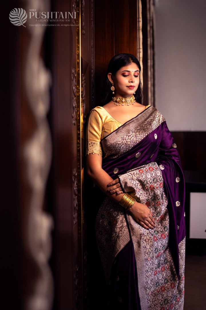 Royal Blue Colour Pure Katan Silk Saree