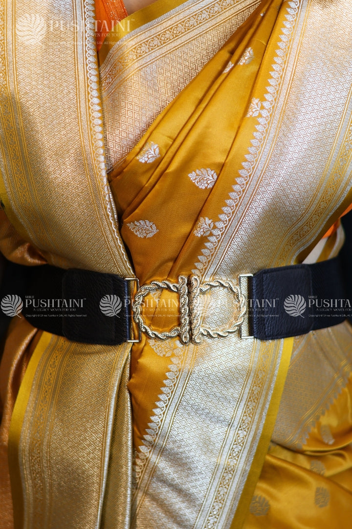 Gold Banarasi Mashru Silk Saree
