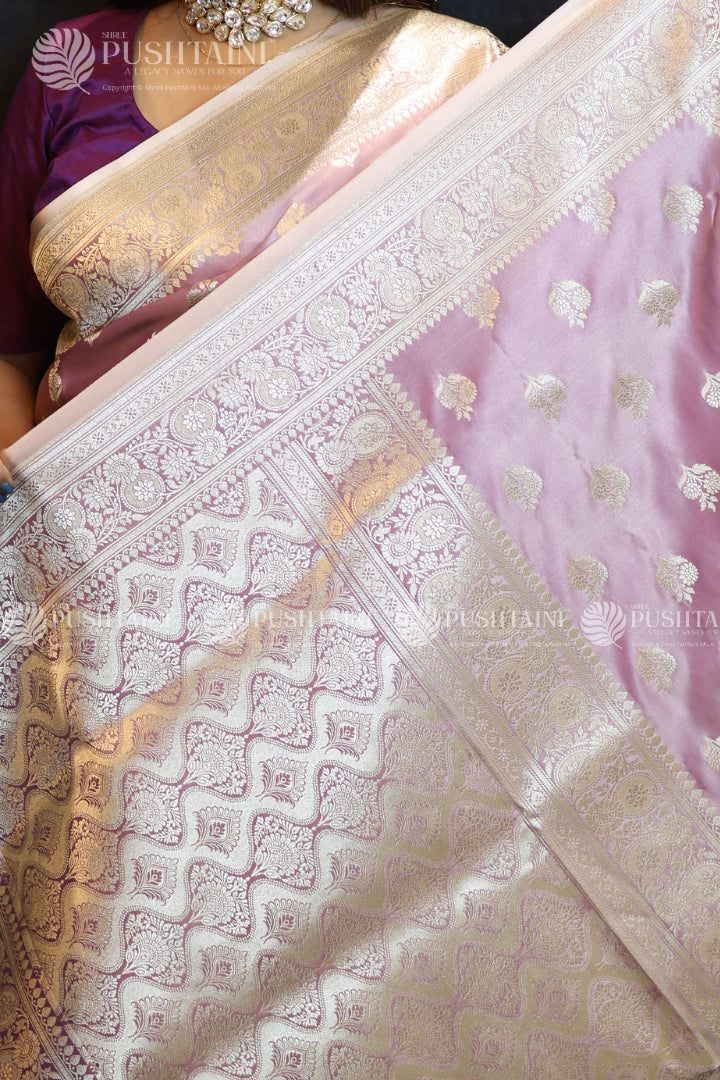 Banarasi Mashru Silk Purple Colour Saree