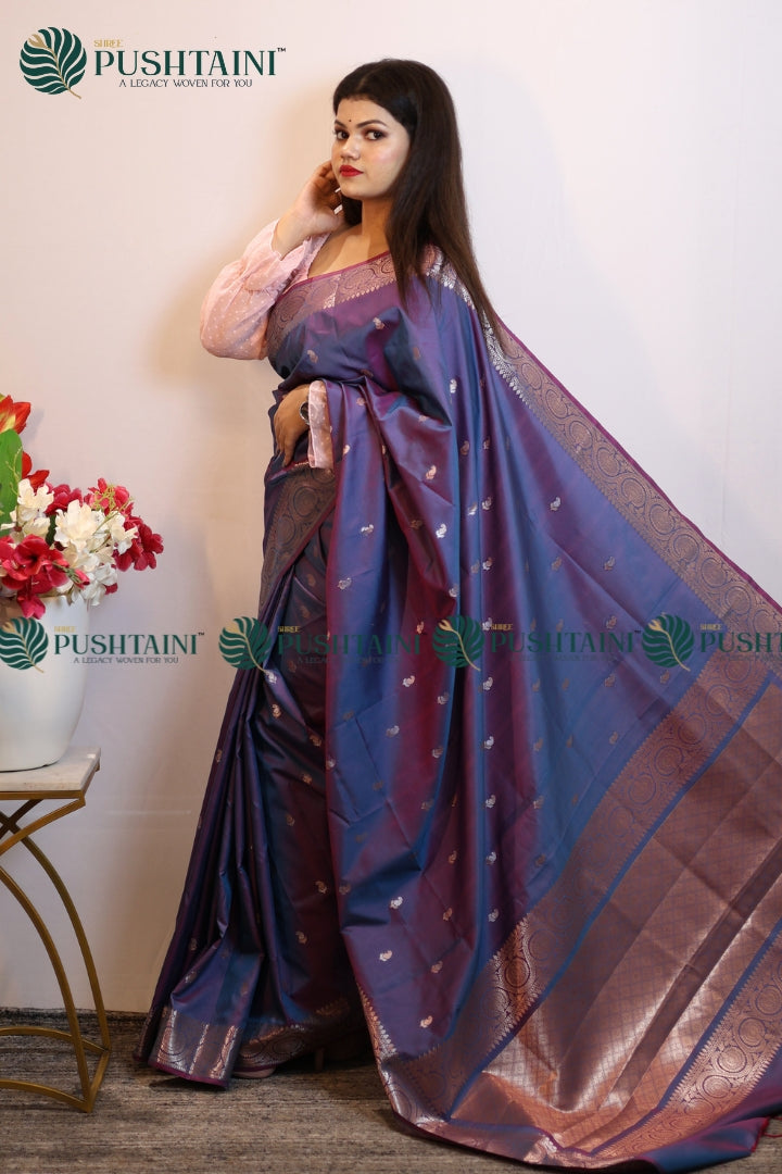 Grey Art Silk Fancy Saree