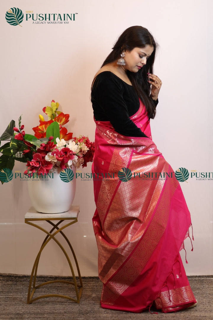 Pink Art Silk Fancy Saree