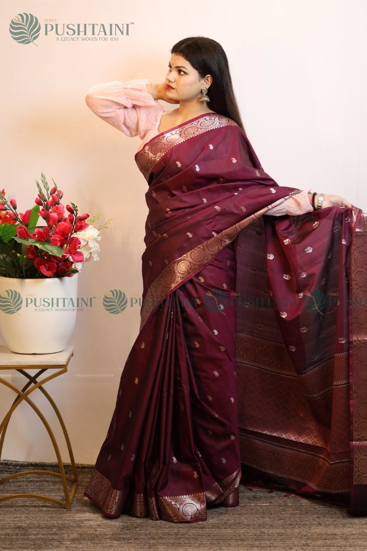 Magenta Fancy Silk Saree