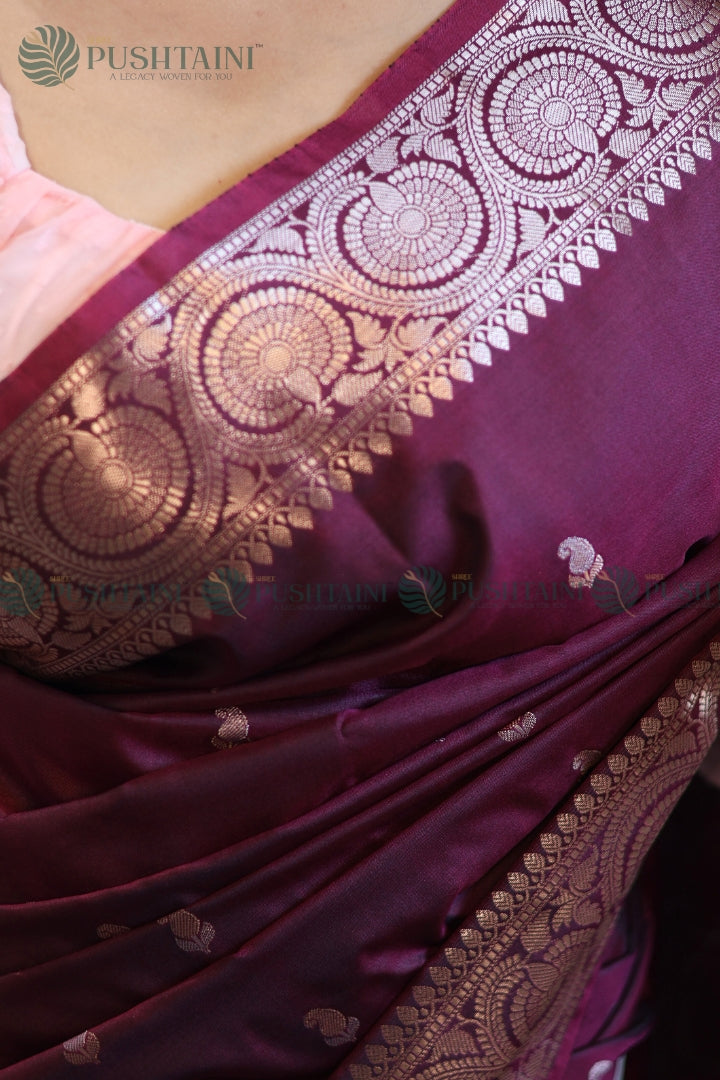 Magenta Fancy Silk Saree