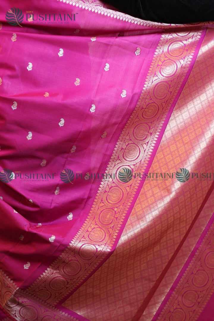 Rani Pink Art Silk Fancy Saree
