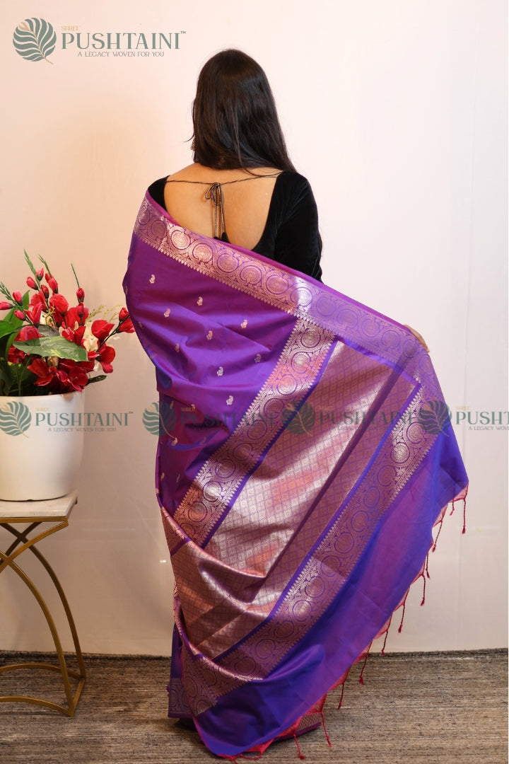 Vibrant Purple Art Silk Fancy Saree